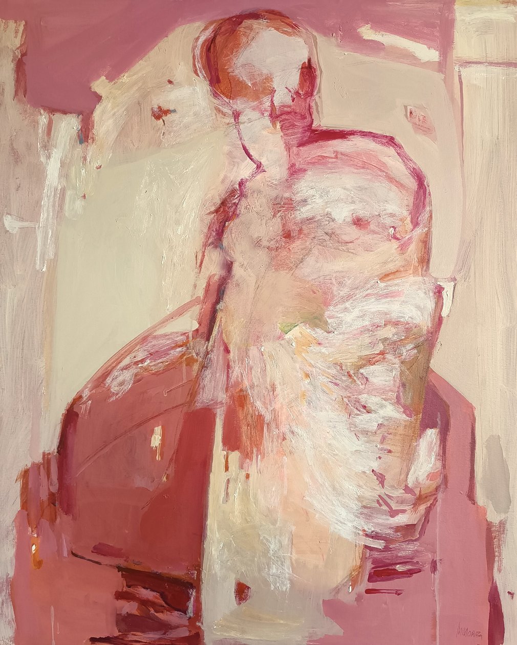 In Stillness We Unfold: Ignition, 2025 (acryl en pastel op doek) door Madgalena Morey