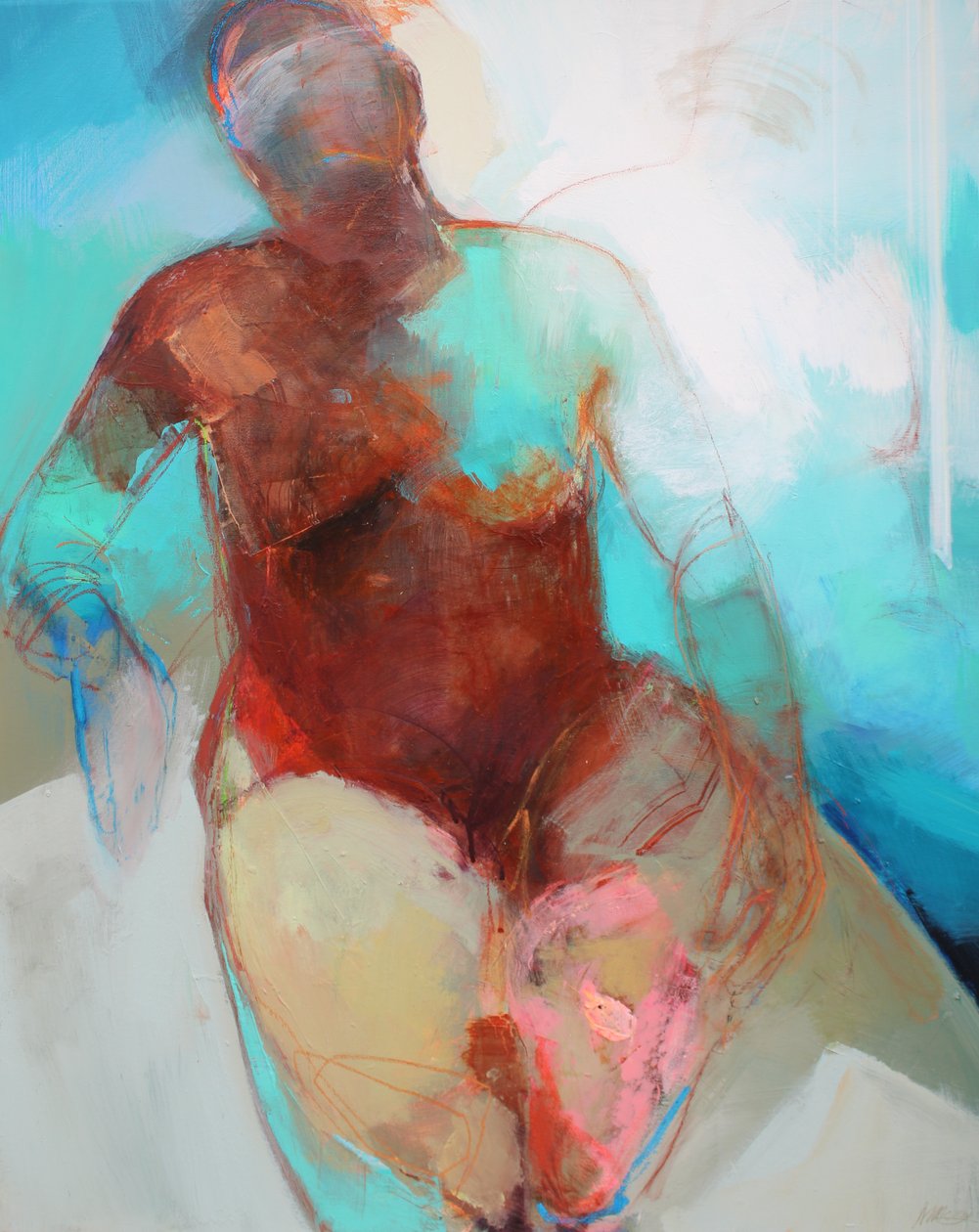 Innerlijke stem 2, 2022 (acryl en pastel op doek) door Madgalena Morey