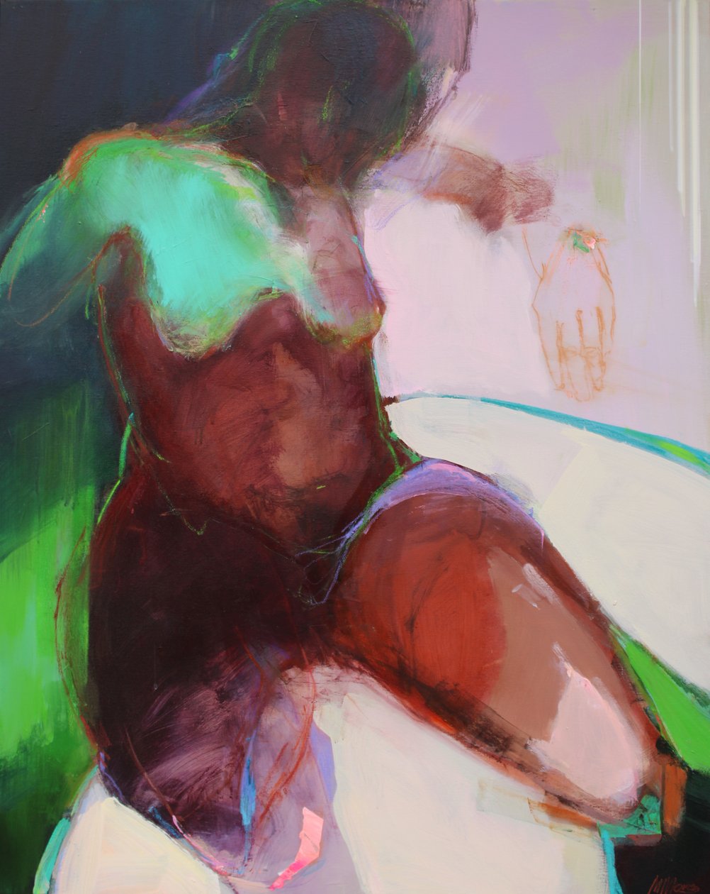 Innerlijke stem 3, 2022 (acryl en pastel op doek) door Madgalena Morey