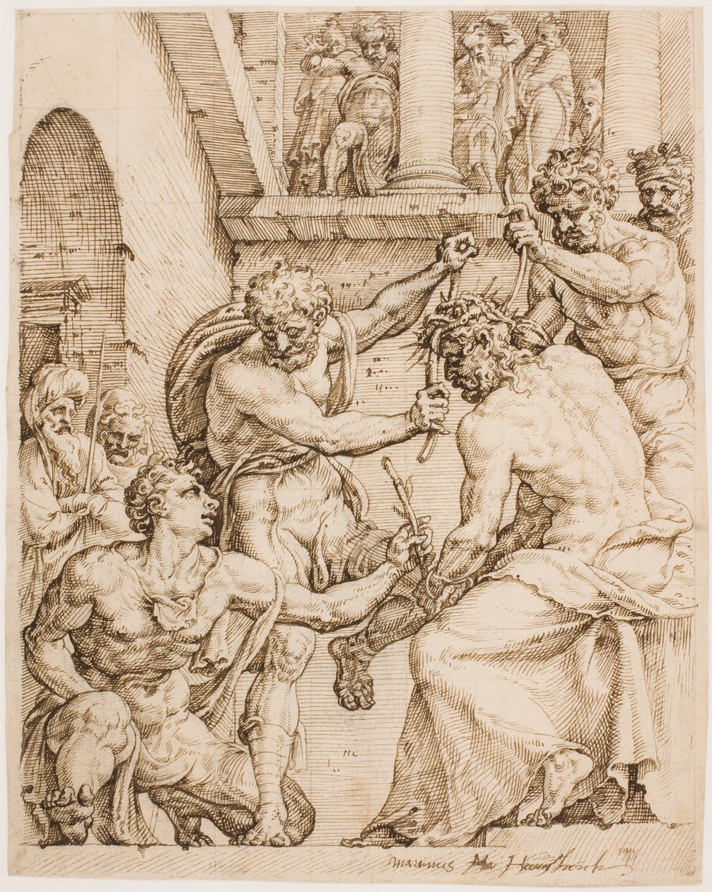 Christus gekroond met doornen, ca. 1548 door Maerten van Heemskerck