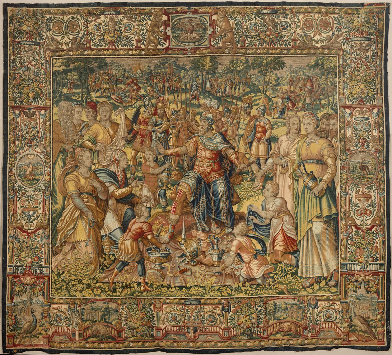 Verhaal van Gideon, eind 16e eeuw (zijde en wol) door Maerten van Heemskerck