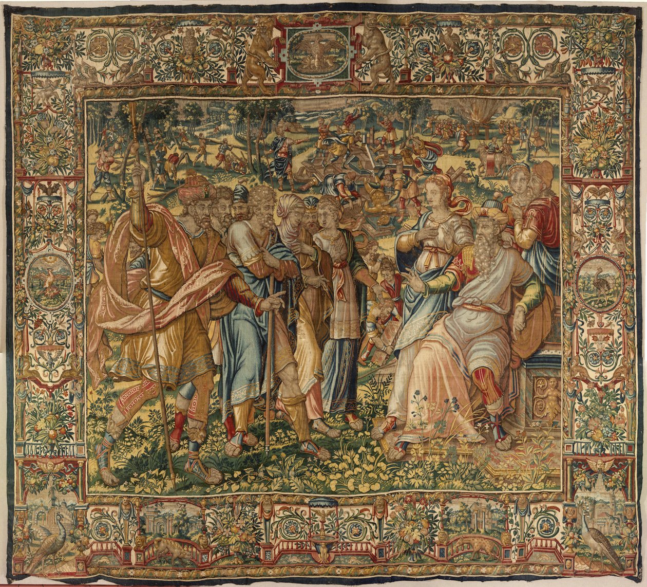 Verhaal van Gideon, eind 16e eeuw (zijde en wol) door Maerten van Heemskerck