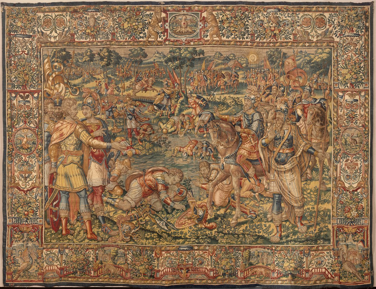 Verhaal van Gideon, eind 16e eeuw (zijde en wol) door Maerten van Heemskerck