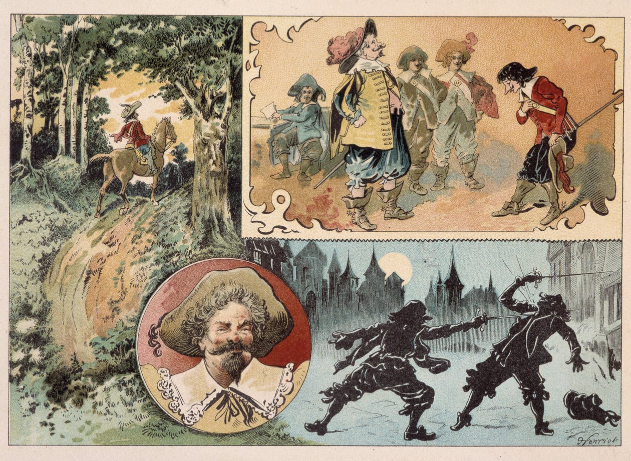 Cyrano de Bergerac, illustratie van de roman door Cyrano de Bergerac: 