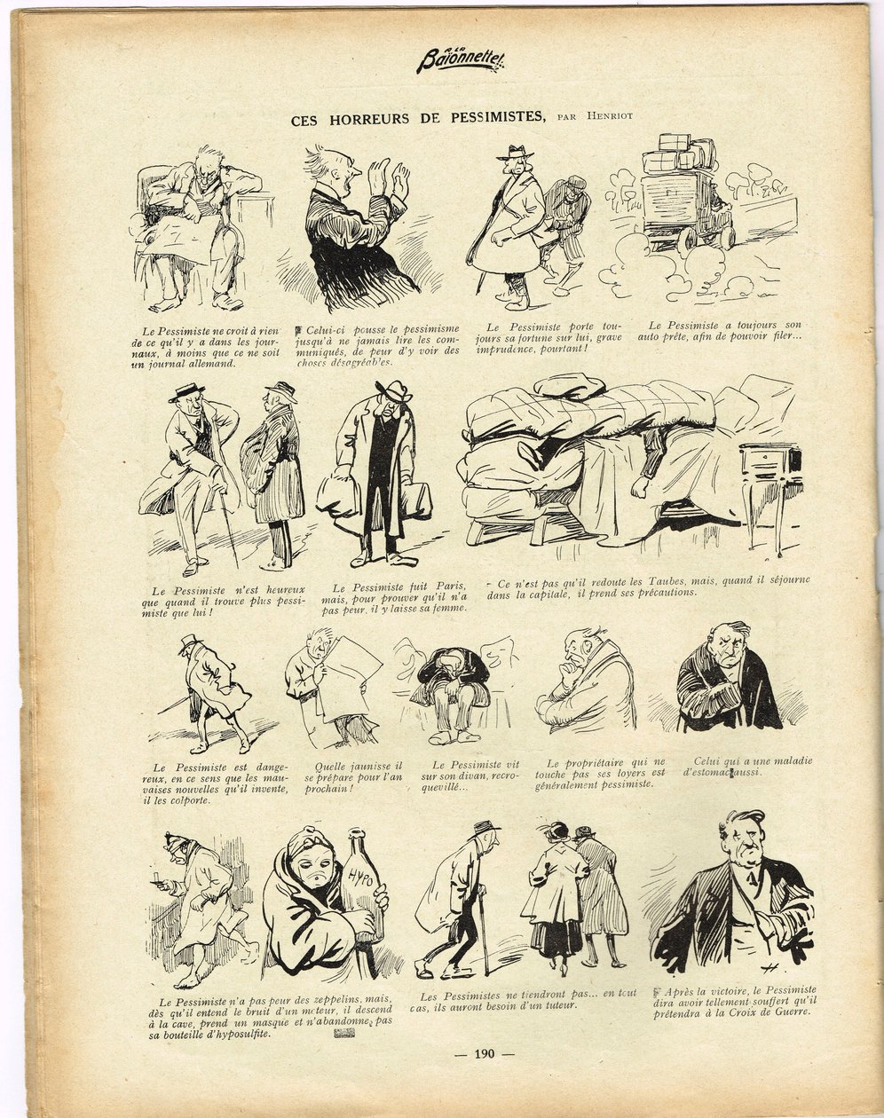 La Baionnette, Satirisch in kleuren door Henri Maigrot