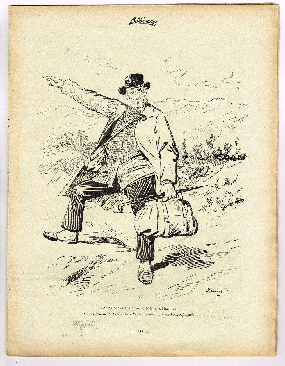 La Baionnette, Satirisch in Kleuren door Henri Maigrot