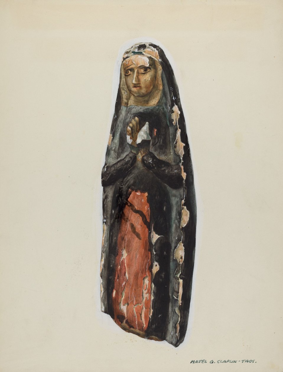 Bulto Maagd, ca. 1939 door Majel G. Claflin