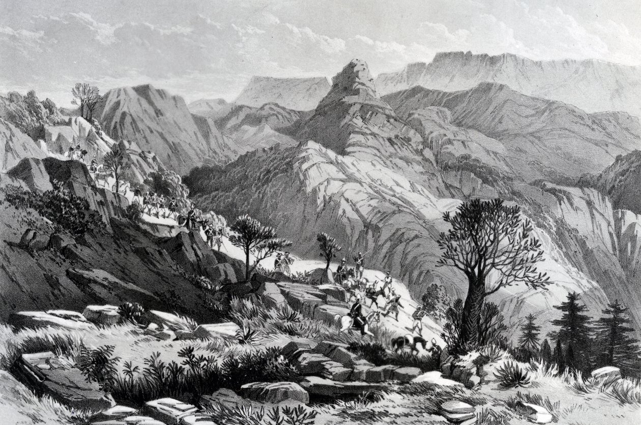 Op mars nabij Dongolo, gegraveerd door James Ferguson, 1868 door Major A.G.F. Hogg