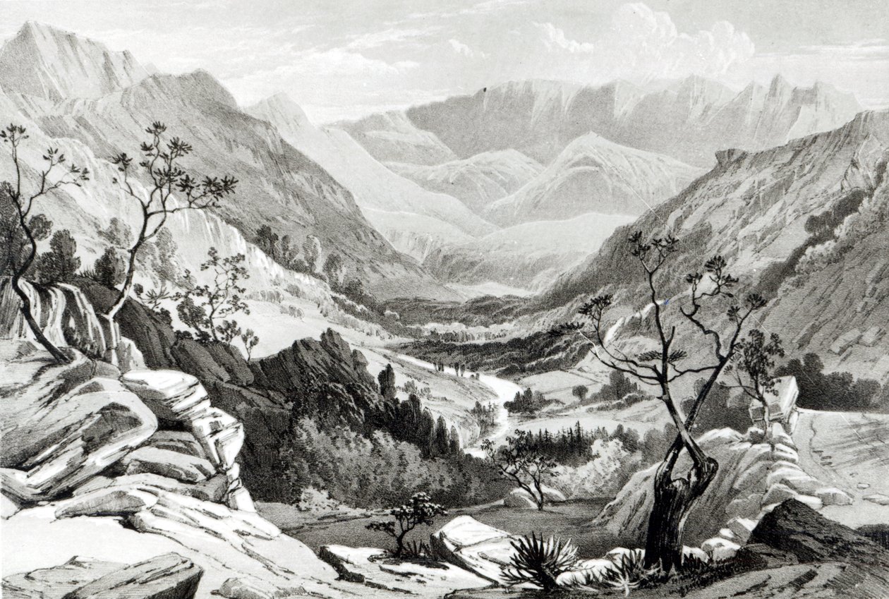 Uitzicht tussen Senafe en Rahaguddy, gegraveerd door James Ferguson door Major A.G.F. Hogg
