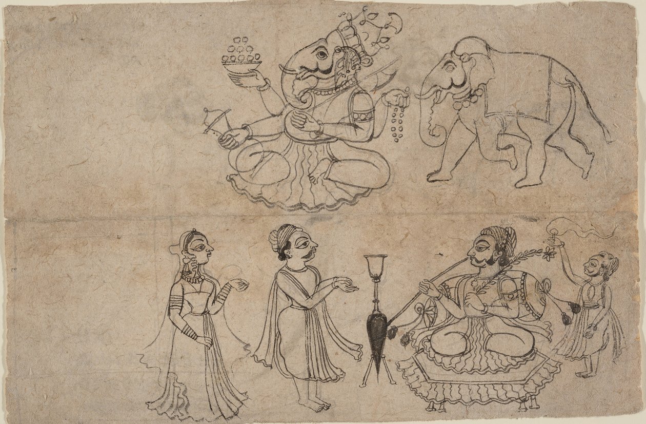 Portret van Manya Sahib Man Rup Sagarji, laat 18e eeuw door Manaku