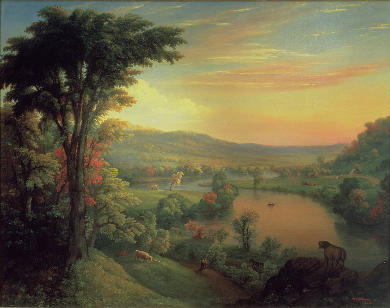 Uitzicht op de Mohawk bij Little Falls, 1854 door Mannevillette Elihu Dearing Brown