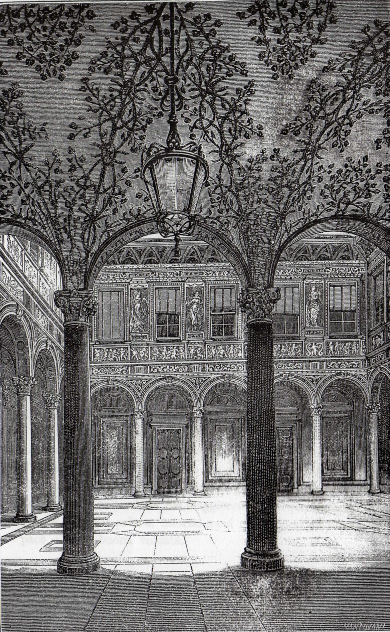 Binnenplaats van Palazzo Bigli door Mantovani