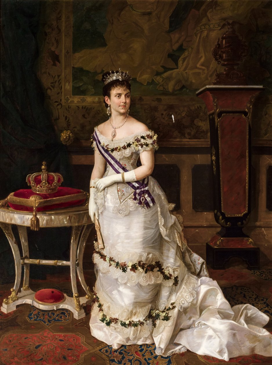 Koningin María de las Mercedes van Orléans door Manuel Cabral y Aguado Bejarano