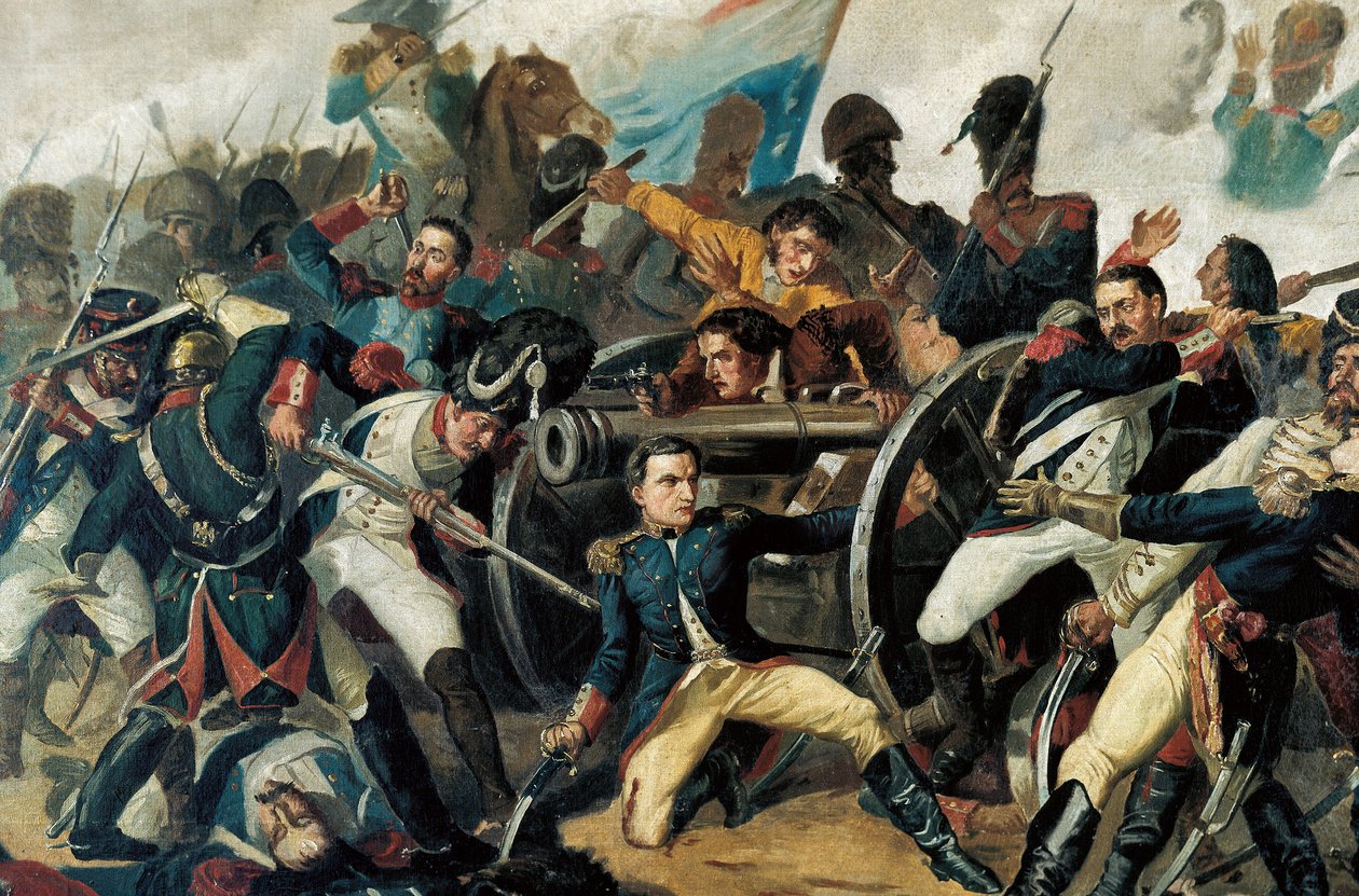 Spaanse Onafhankelijkheidsoorlog (1808-1814) de bevolking komt in opstand tegen de Franse bezetting door Napoleon I (detail) door Manuel (after) Castellano