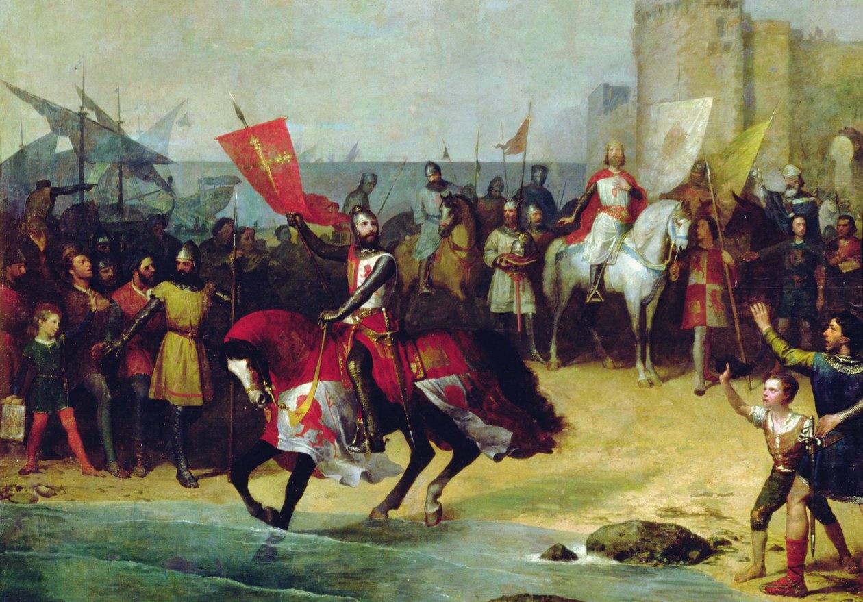De herovering van Cadiz in 1262 door Alfonso de Wijze door Manuel Cabral y Aguado Bejarano
