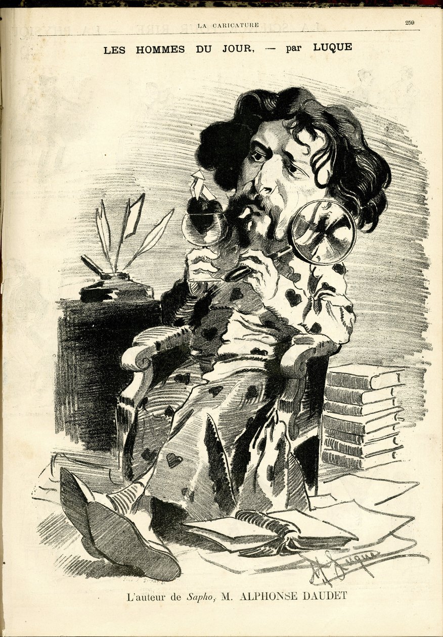 Illustratie van Manuel Luque voor de Omslag van De Caricature (1880) door Manuel Luque