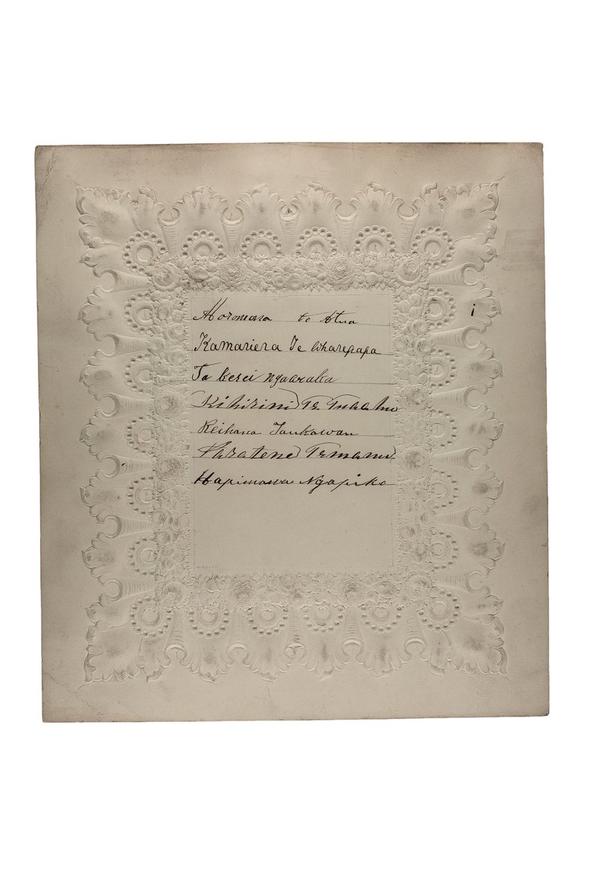 Handtekeningen van Maori-bezoekers aan Engeland, 1863 door Maori