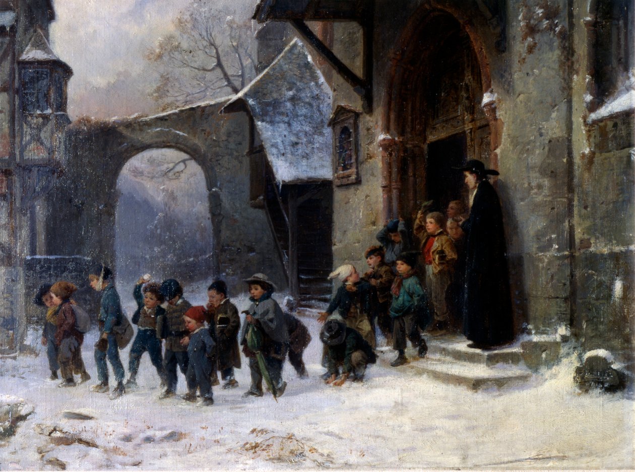 Kinderen die de school verlaten door Marc Louis Benjamin Vautier