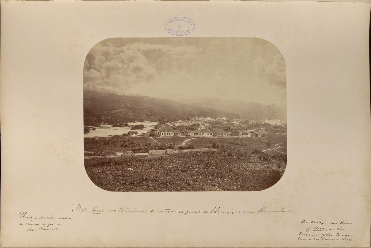 Una aan het eindpunt van de São Francisco spoorweg in Pernambuco door Marc Ferrez
