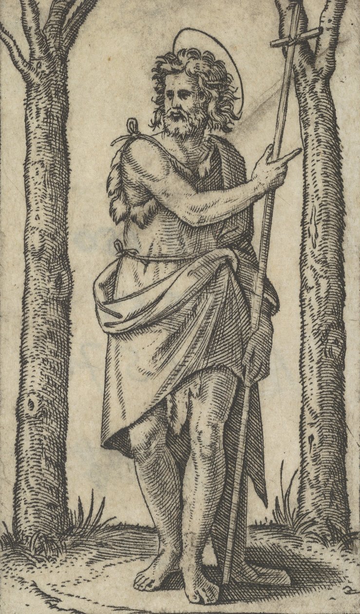 Johannes de Doper met een staf, uit de serie 