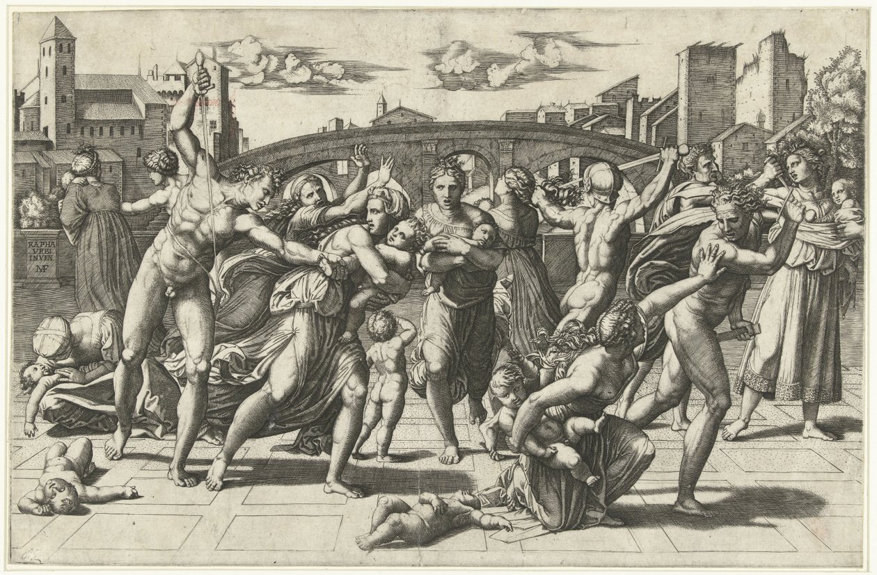 De Kindermoord door Marcantonio Raimondi