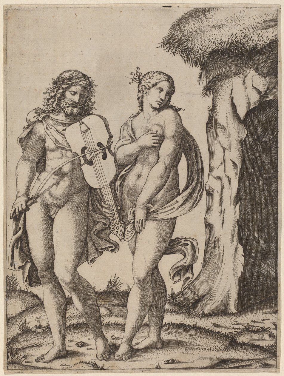 Orpheus en Eurydice door Marcantonio Raimondi