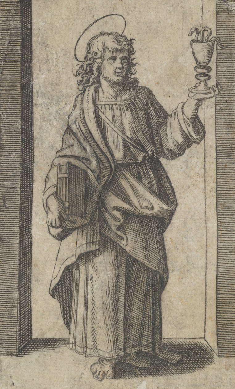 Sint Jan, boek in rechterhand kelk in linkerhand, uit de serie 