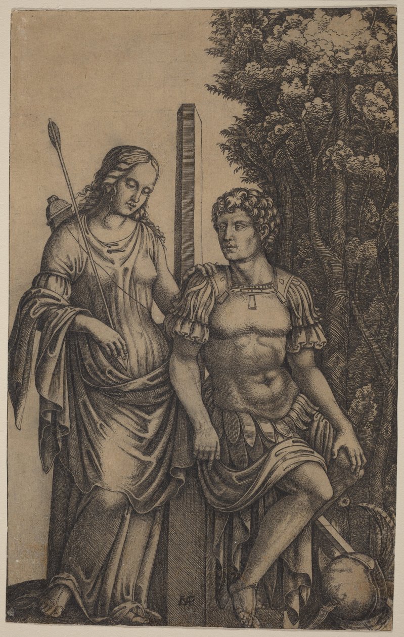 Venus verschijnt aan Aeneas door Marcantonio Raimondi