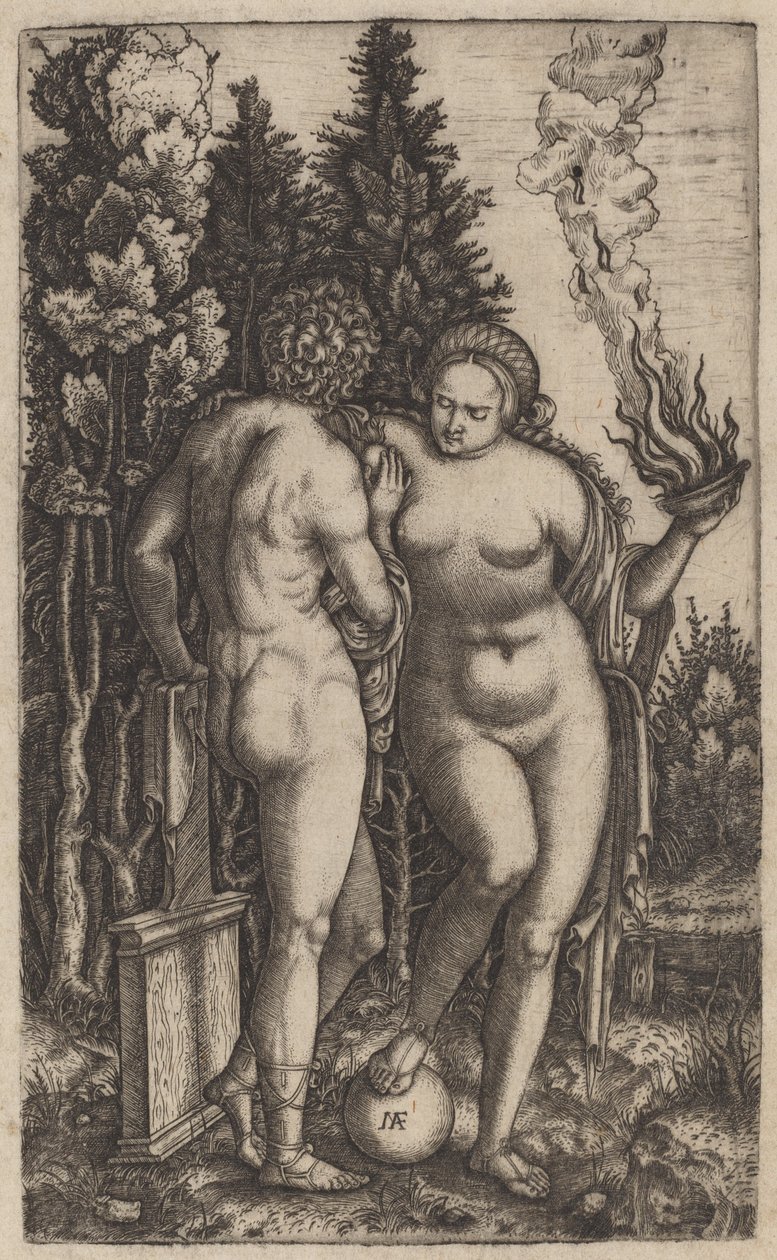 Man en Vrouw met een Bal door Marcantonio Raimondi possibly after Francesco Francia