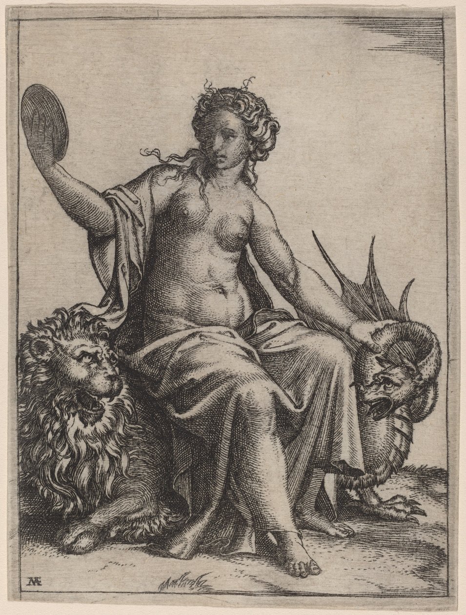 Voorzichtigheid door Marcantonio Raimondi possibly after Raphael