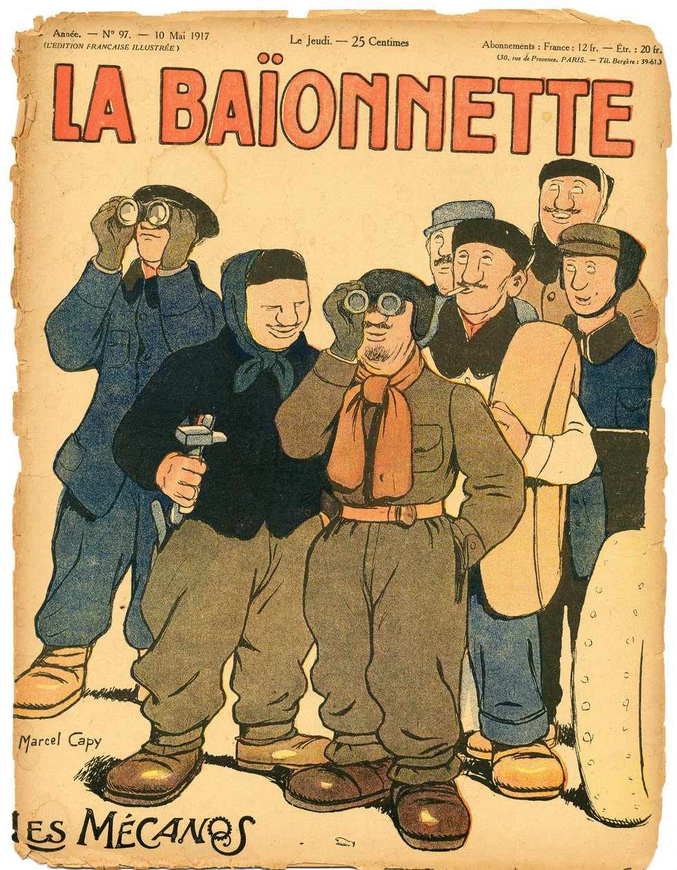 Omslag van La Baionnette, Satiriek in Kleuren door Marcel Amable O.L. Capy