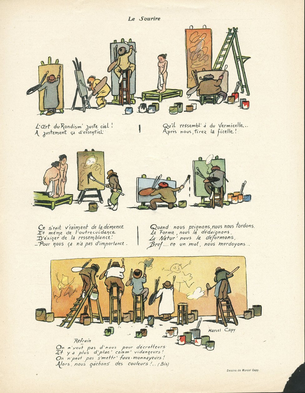 Illustratie door Marcel Capy (1865-1941) in Le Sourire, nr 12, 20/03/13 - De Kunst van Rondisme 