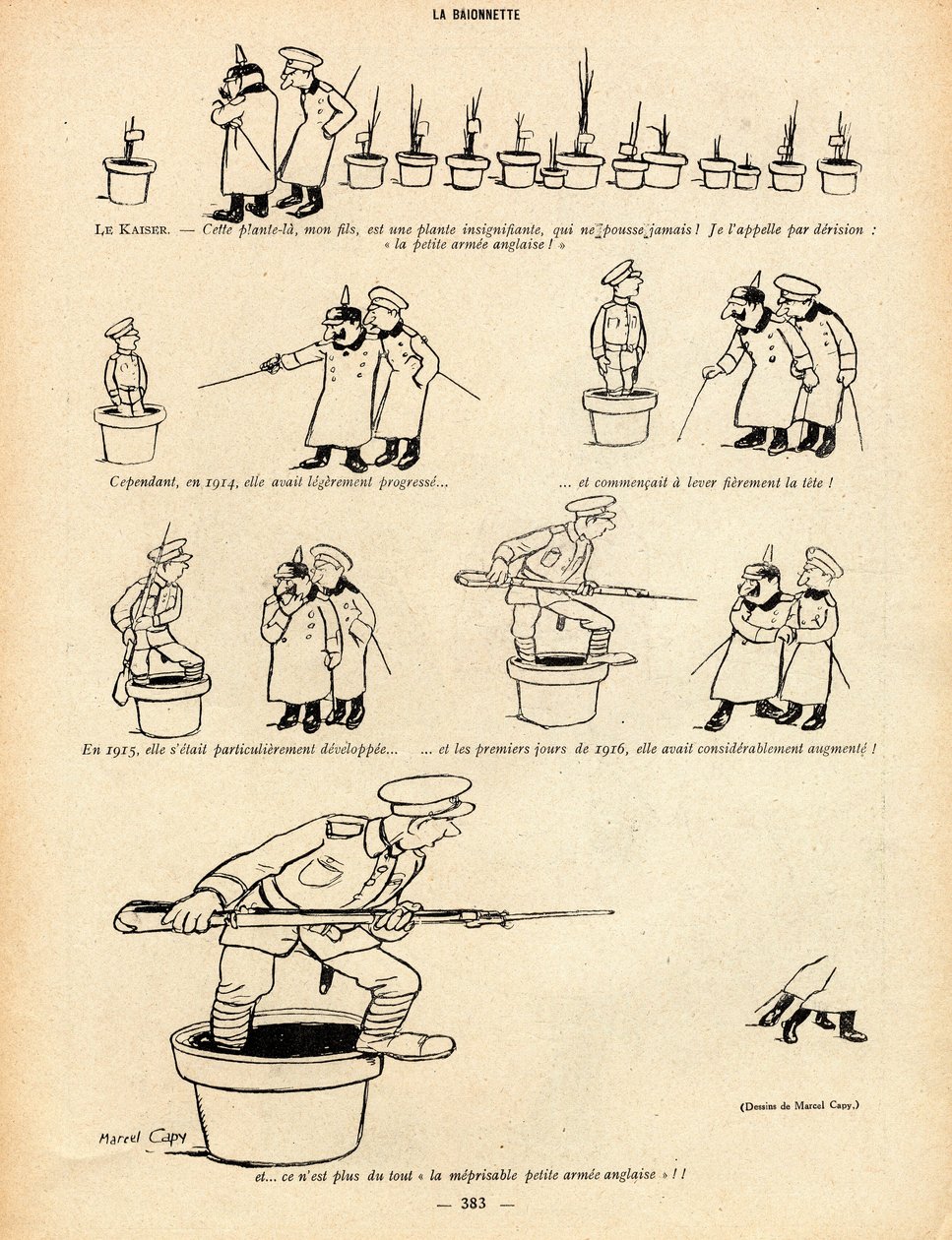 La Baionnette, Satirisch in Zwart-Wit door Marcel Amable O.L. Capy