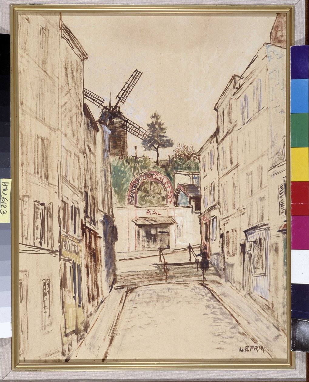 Le Moulin de la Galette: uitzicht op het beroemde cabaret van Montmartre door Marcel Leprin