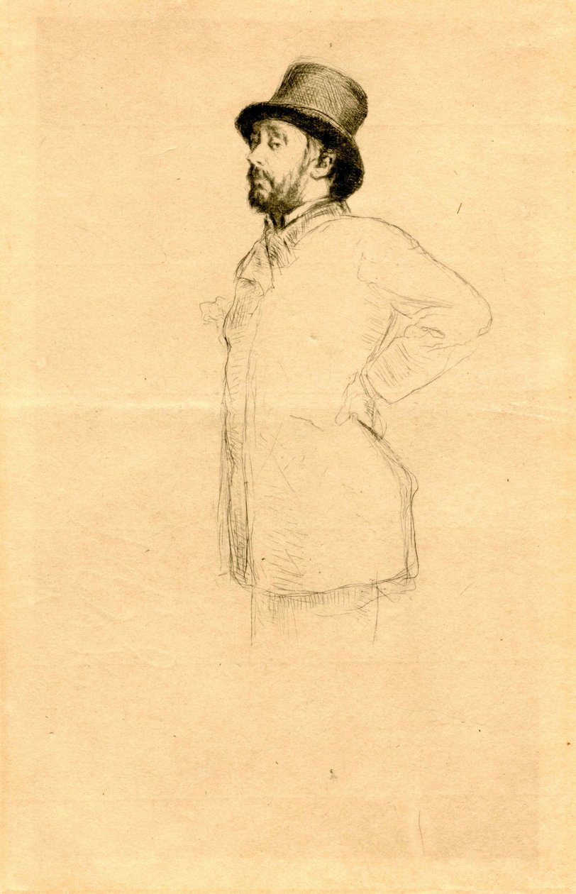 Edgar Degas met hoed door Marcellin Gilbert Desboutin