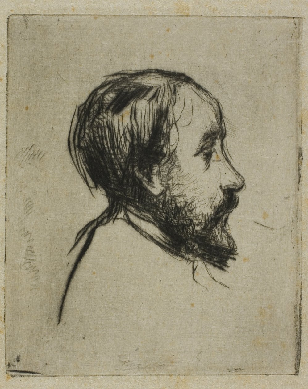 Profielportret van Degas door Marcellin Gilbert Desboutin
