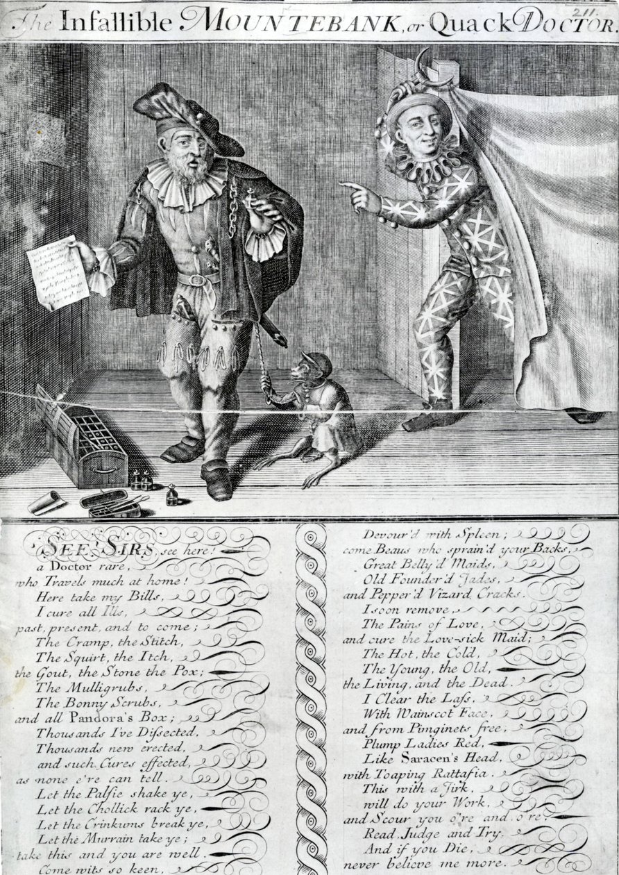 De onfeilbare kwakzalver of kwakzalver, 1688-1705 door Marcellus the Elder Laroon