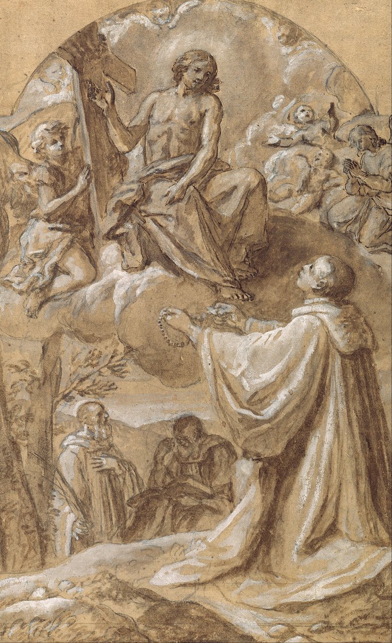 Christus verschijnt aan de gezegende Michael van Camaldoli door Marco Benefial