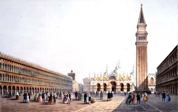 Piazza S. Marco, gegraveerd door Brizeghel door Marco (after) Moro