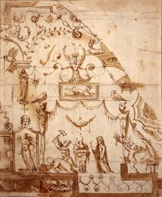 Ontwerp voor een Grotesk Plafond door Marco (fl.1565 88) (circle of) Marchetti