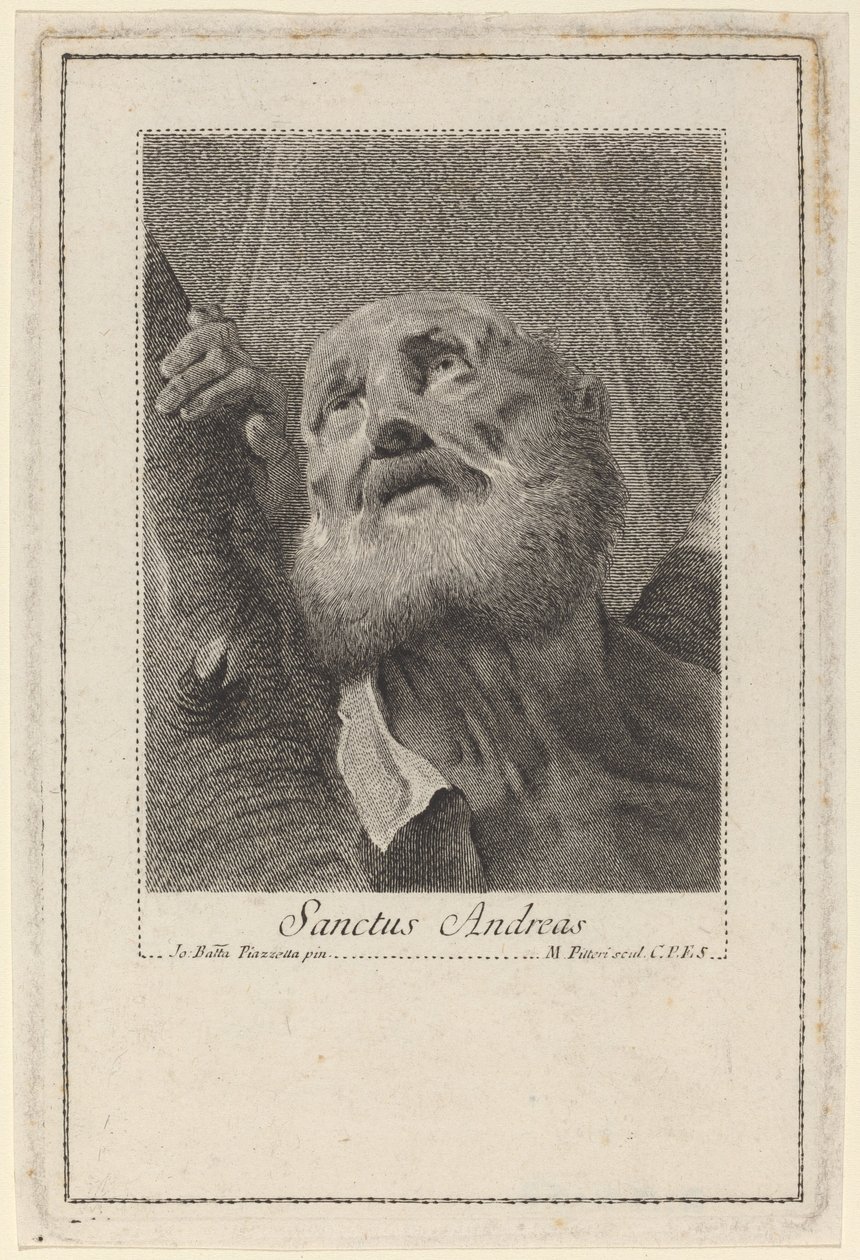 Heilige Andreas door Marco Alvise Pitteri after Giovanni Battista Piazzetta
