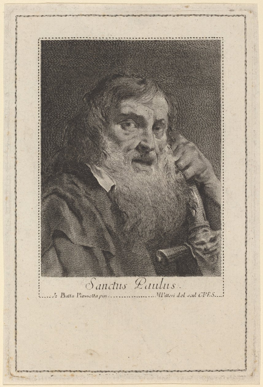 Sanctus Paulus door Marco Alvise Pitteri after Giovanni Battista Piazzetta