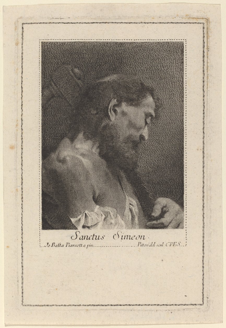 Heilige Simeon door Marco Alvise Pitteri after Giovanni Battista Piazzetta