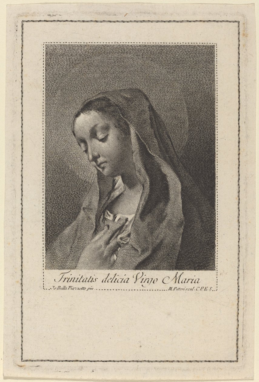Trinitatis delicia Virgo Maria door Marco Alvise Pitteri after Giovanni Battista Piazzetta