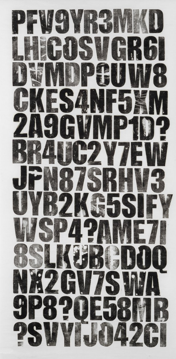 Codex, 2018 (houtdruk op rijstpapier) door Marco Campedelli
