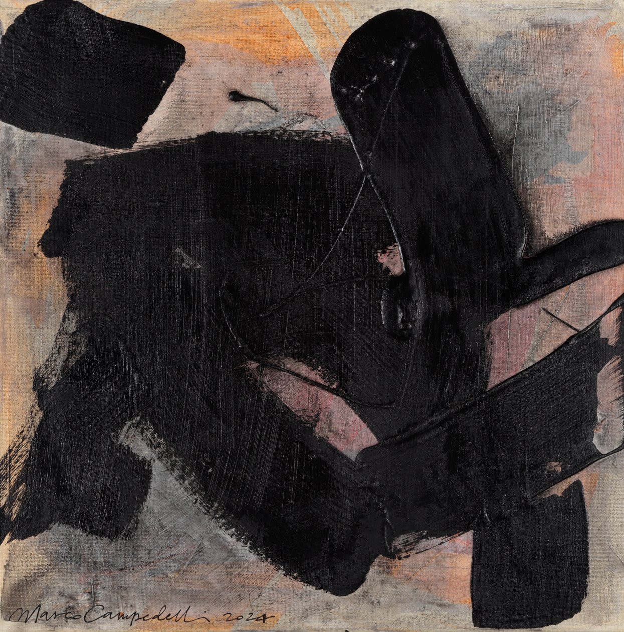Materica #02, 2024 (acryl op doek) door Marco Campedelli
