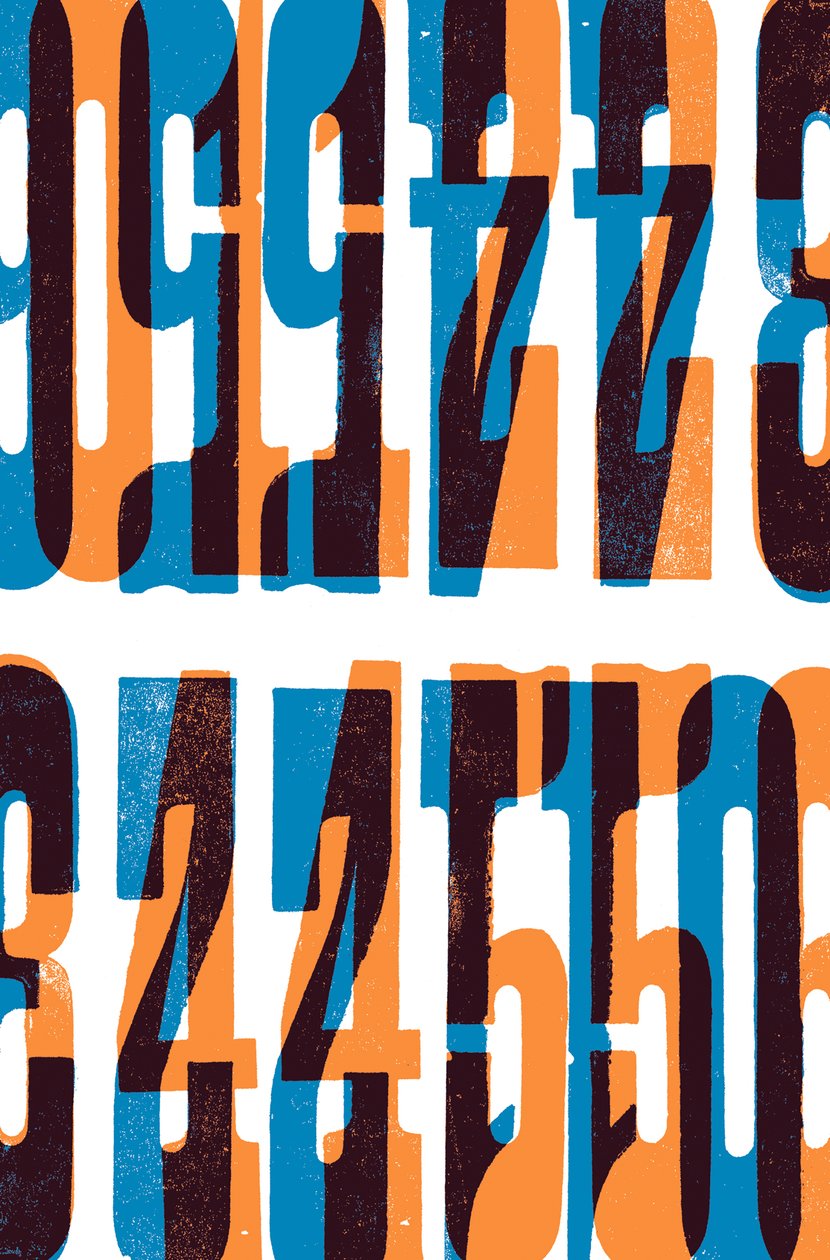 Nummers, 2014 (houtdruk) door Marco Campedelli
