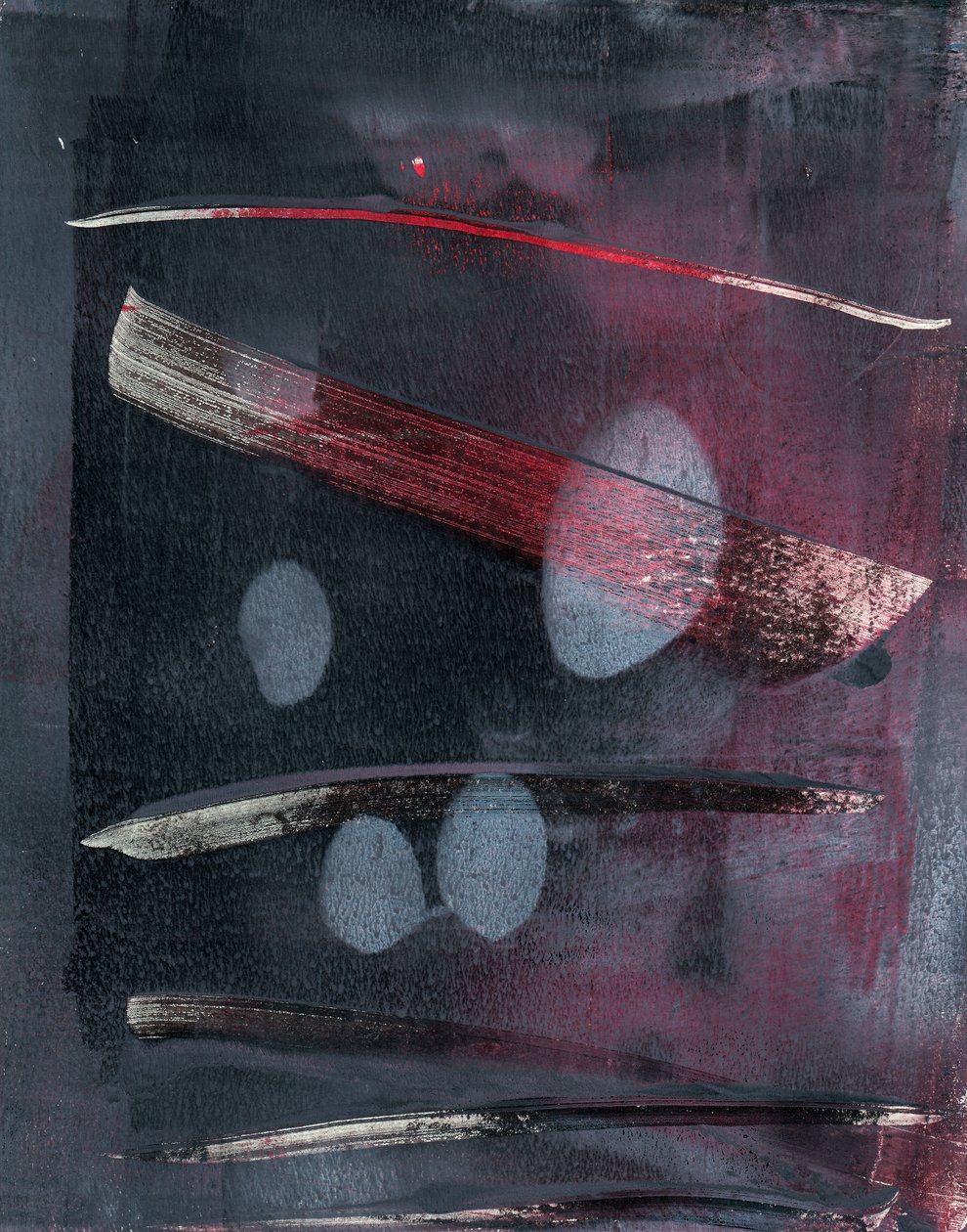 Planeten, 2024 (monotype) door Marco Campedelli
