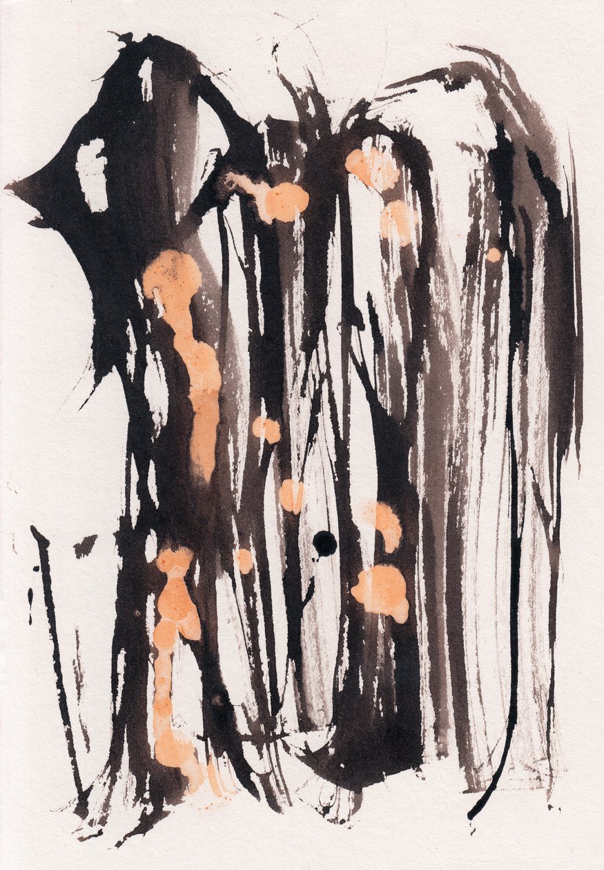 Wabi Sabi, 2018 (inkt en bleekmiddel op papier) door Marco Campedelli