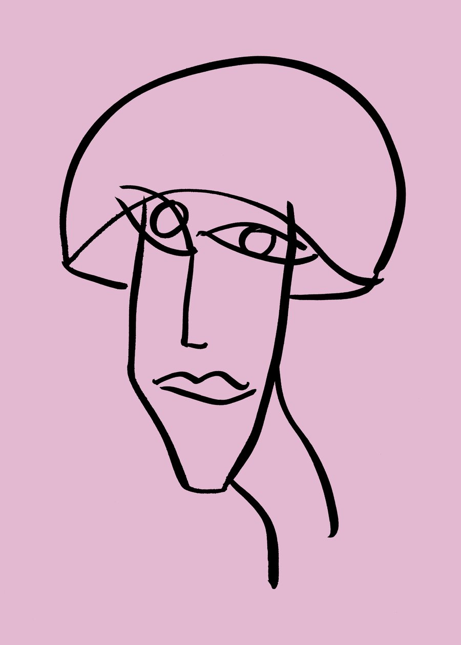 Vrouw, 2019 (inkt op papier) door Marco Campedelli